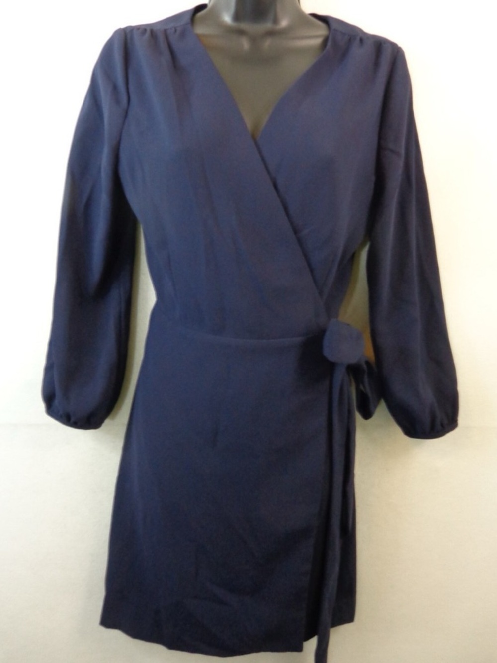 J. Crew Navy Wrap Mini Dress with Tie Waist - Picture 12 of 12